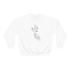 skeleton embroidered crewneck sweater